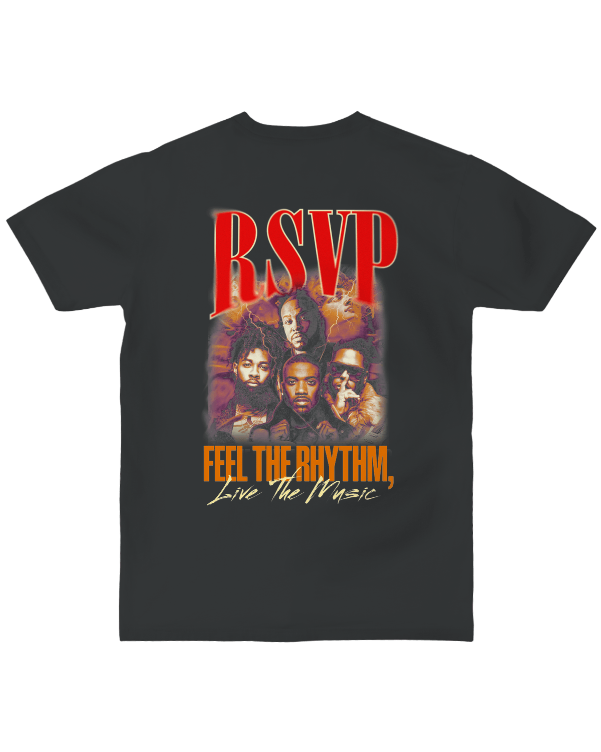 RSVP Feel the Rhythm Premium Tee - Back Design - Black - S